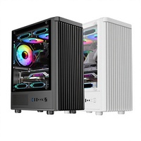 Boîtier PC vertical M-ATX de jeu transfrontalier, avec panneau latéral en verre trempé, refroidissement liquide et ports USB