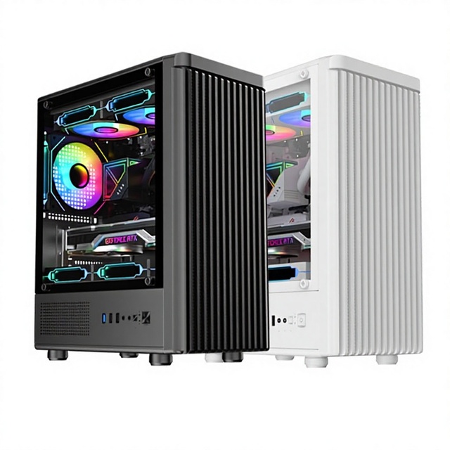 Cross-border Extraordinary Master Vertical PC Case Desktop Tempered Glass Side-Panel Gaming Water-Cooled M-ATX Chassis USB