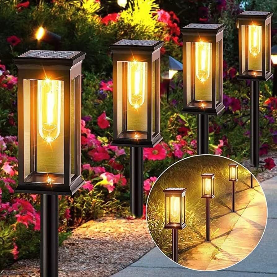 Super Bright Outdoor Waterproof Solar LED Filament Bulb IP65 Rating for Courtyard Pathway & Villa Garden Lawn Decoration
