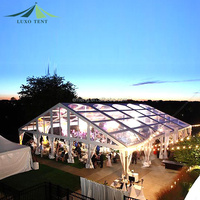Chapiteau extérieur en verre à cadre noir permanent tente cabane tente pour mariage 20x30 20x40 20x50 1000 personnes