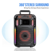 Altavoz Portátil Inalámbrico ABS-10101 de 10 Pulgadas con Bocina, Batería de 2400 mAh, Compatible con BT/TF/USB/AUX/FM/MIC/TWS/RGB