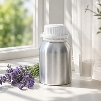 Bouteille cosmétique en aluminium brillant de 350 ml avec bouchon blanc inviolable à large ouverture, facile à remplir