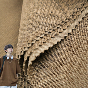 320G Dày Sườn Đan Jacquard Sọc Vải 100% <span class=keywords><strong>Polyester</strong></span> Vải Cho Áo Mùa Thu Mùa Đông Quần Áo - Product Image 1