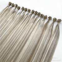 Extensions de cheveux humains Remy européens 100% naturels à pointe en kératine blanche, pointes plates F, I, U, double trame machine, trame invisible