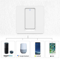 Sakelar Lampu Pintar Wi-Fi 1 Gang 1 Arah Tombol Dinding 100-240V Kontrol Timer Suara Aplikasi Smart Life