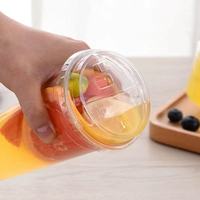 Gobelet en PET transparent blanc écologique et recyclable de 92-16 oz avec logo personnalisé pour boissons froides, services à emporter, gobelet en plastique jetable durable