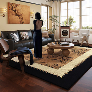 Alfombra de terciopelo belga rectangular con diseño floral, resistente a las manchas, de fibra de poliéster, para uso doméstico, sala de estar, dormitorio. - Product Image 2