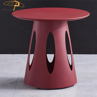 Table à manger au design unique pour hôtel, jardin, extérieur, café, bar, restaurant, table ronde en aluminium