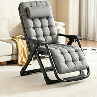 Fauteuil inclinable portable multi-positions en acier inoxydable avec repose-pieds épaissi, chaise lune réglable en tissu Oxford pour la plage et l'extérieur