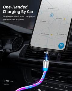 LED Débit USB Chargeur Câble Lampe Briller Chargeur Lueur Chargeur Magnétique Connexion Rapide Magnétique Trois-en-un USB Câble Compatible - Product Image 3