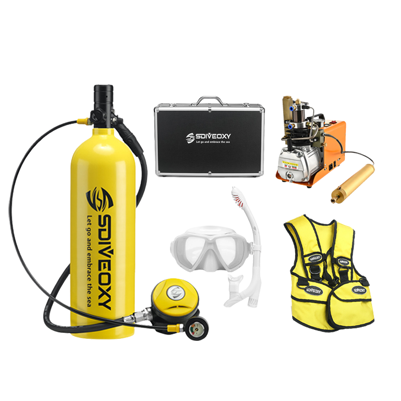 Respirador de botella de buceo de 2 litros amarillo