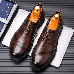 Zapatos de Cuero Casuales de Negocios para Hombre, Mocasines Negros de Suela Suave, Zapatos de Conducir Modernos para Jóvenes - Product Image 2