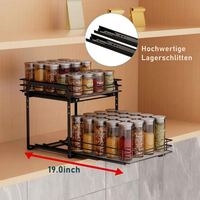 Étagère de rangement de cuisine multifonctionnelle en gros, étagère verticale en fer à double niveau pour pots à épices sur comptoir et sous évier