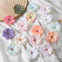 Petites têtes de fleurs de marguerite en soie artificielle, faites à la main, pour accessoires de cheveux vintage, épingles à cheveux, décorations vestimentaires, accessoires photo