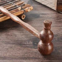 Marteau de massage en bois EDAWA pour fitness, couleur bois naturel, pour tapotement des méridiens et percussion du dos, modèle Sixty