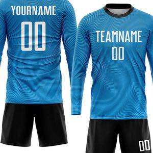 Long Sleeve Soccer Football Jersey Set Breathable Lightweight Performance Match Training Uniform Shirt and Shorts for Men Youth - Product Image 4