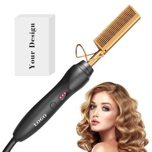 0728 <b>Hot</b> Selling Heating <b>Comb</b> Hair Straightener Brush 45w Power Adjustable Temperature Removes Static and Controls Frizz - Product Image 3