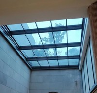 Fenêtre de toit coulissante électrique automatique en alliage d'aluminium moderne, étanche, pour balcon et terrasse, avec ouverture rétractable