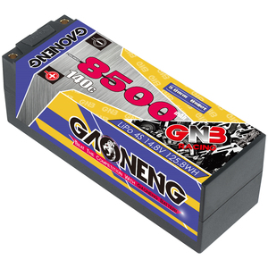 Batterie LiPo RC GNB GAONENG 8500MAH <span class=keywords><strong>4S</strong></span> 4S2P 14.8V 140C 5mm avec boîtier rigide et équilibrage intégré pour voitures, bateaux, camions et truggys RC 1:8 1/8 - Product Image 1