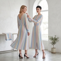 Robe chemise polyvalente boutonnée unie longue jusqu'au sol pour femme, décontractée, à manches longues, pour le travail