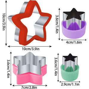 Set di 4 Tagliabiscotti a Forma di Stella di Alta Qualità, Utensili <span class=keywords><strong>per</strong></span> Sandwich Fai-da-Te, Stampi <span class=keywords><strong>per</strong></span> <span class=keywords><strong>Biscotti</strong></span> <span class=keywords><strong>per</strong></span> Bambini, <span class=keywords><strong>per</strong></span> Casa e Scuola - Product Image 2