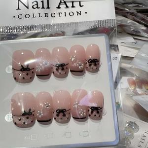 <span class=keywords><strong>Uñas</strong></span> postizas <span class=keywords><strong>de</strong></span> gel acrílico hechas a mano, diseño aleatorio, tamaño seleccionable, 10 piezas, diseño aleatorio - Product Image 2