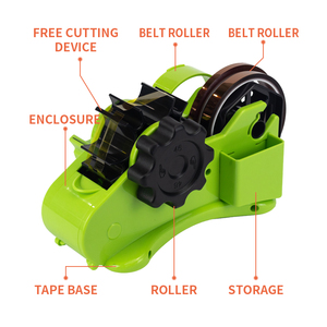 Dispensador <span class=keywords><strong>de</strong></span> cinta semiautomático con soporte para bolígrafo, cortador <span class=keywords><strong>de</strong></span> cinta multifuncional para el hogar, oficina y escuela - Product Image 5