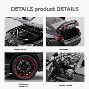 Modèle de voiture de sport de course en métal moulé sous pression BMW M4 de qualité supérieure, avec un design intérieur détaillé, 16x5 cm - Product Image 4