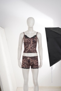 Women's Leopard Print Lace Trim V Neck Camisole and Low Rise Shorts <b>Set</b> Vintage <b>Sexy</b> Y2K Style Street Wear 2026 New - Product Image 6