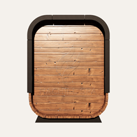 Hachillspa Massivholz Thermo wood Outdoor Cube Sauna 1-2 Personen 2 Level Bänke LED-Leuchten Traditionelle schwarze Glastür Premium
