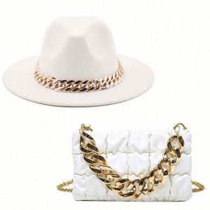 New Design Custom Winter Women Fedora <b>Hat</b> and Hand <b>Bag</b> Sets-Eco-Friendly Polyester/Cotton Casual Outdoor Party Wear - Product Image 1