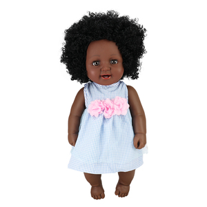 Poupée noire en PVC écologique de 19 pouces avec accessoires de cheveux afro, poupée en vinyle pour fille fabriquée par Black Dolls - Product Image 5