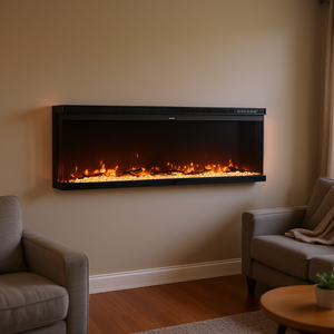 Cheminée électrique murale de 60 pouces, 1500W, avec effet de flamme réaliste pour usage domestique - Product Image 2