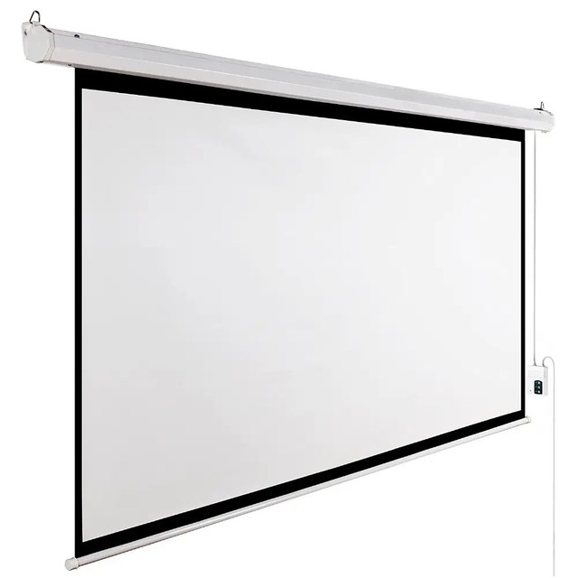 Factory Hot Selling 72 84 92 100 120 150 Inch Motorized Projection Screen 4:3 16:9 Electric Drop Down Projector Screen