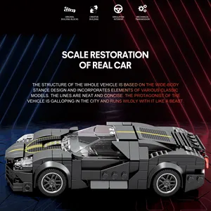 Reobrix 685 Nouvelle Supercar Noire Bugatti La Voiture Noire, Modèle de Voiture, Jouet de Collection pour Enfants, Cadeaux Idéaux, Ensembles de Blocs de Construction - Product Image 2