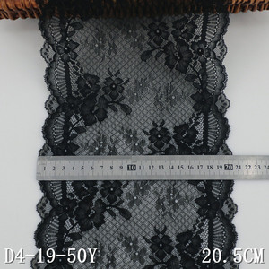 Hàng Hóa Tại Chỗ Màu Đen Lưới Hoa Ren Vải Đàn Hồi Ren Cho Ăn Mặc - Product Image 3