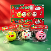 Mini jouet à presser de Noël pour enfants, balle anti-stress et anti-anxiété en caoutchouc souple TPR, jouet de décompression à rebond lent