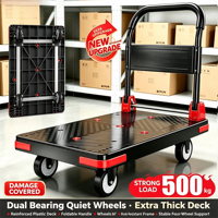 Chariot à plateforme pliable pour entrepôt et logistique, chariot à main portable pour usage domestique et commercial