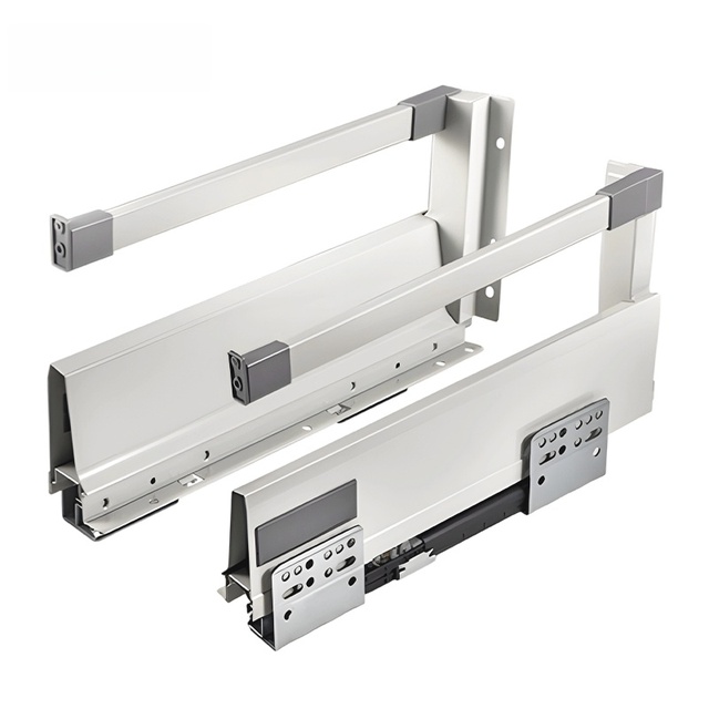 Furniture Kitchen Metal Box Cabinet Slim Box Drawer System Soft Close Undermount Drawer Slide