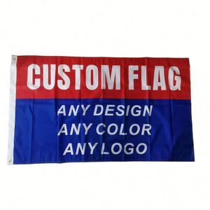 ธงขายตรงแบบกำหนดเองพร้อมโลโก้ ขนาด 3x5 ฟุต ผลิตจากผ้าโพลีเอสเตอร์ซิลค์ พิมพ์ลายด้วยระบบความร้อน ธงขายแบบดิจิทัล ธงโลกสำหรับธุรกิจ - Product Image 1