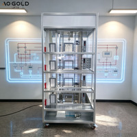 Modèle d'entraînement transparent pour ascenseurs et escaliers mécaniques à effet de flamme simulée, 4/6 étages, avec liaison de secours métallique pour hôtels et hôpitaux