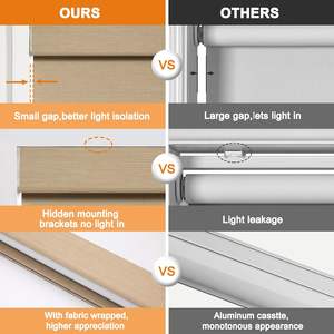 Stores enrouleurs <span class=keywords><strong>sans</strong></span> fil Persilux Blackout, rayures tissées naturelles, aspect bambou, isolation thermique, occultation - Product Image 4