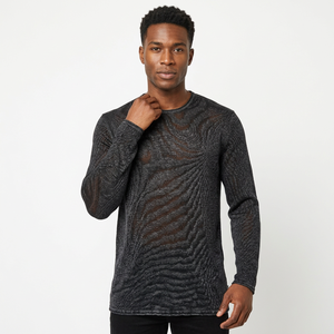 <b>Men</b> Solid Color <b>Thermal</b> Knit Crew Neck Sweatshirt Lurex Winter Training <b>Wear</b> 100% Cotton Cotton Liner - Product Image 1