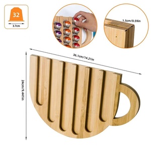 Soporte de pared para cápsulas de café de bambú ecológico con estante de almacenamiento que ahorra espacio - Product Image 4