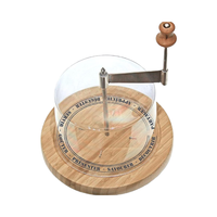 Totally Addict KD3160 Racloir Râpe À Fromage D18.6 X H24.5 Bois Beige Gris Transparent En Acier Inoxydable En Plastique Cloche Fromage Outils