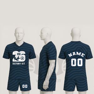 Uniforme de Fútbol Sublimado para Hombre al por Mayor, Camiseta de Fútbol con Cuello en V y Pantalones Cortos, Ropa Deportiva Personalizada para Equipos - Product Image 5