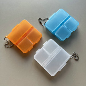 Promotional Plastic PP Small Pocket Size 3 Compartments Pill Box With Keychain