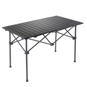 Mesa plegable para exteriores de aluminio, ligera, ajustable en altura, con organizador de almacenamiento para barbacoa, fiesta, Camping - Product Image 2