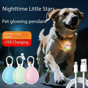 Lumière de nuit pour animaux de compagnie, pendentif LED pour chiens et chats, lumière d'avertissement extérieure pour promener les chiens afin de prévenir la perte, lumière de marche nocturne - Product Image 1