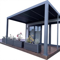 Pergola bioclimatique électrique de luxe imperméable EAGLE pour l'extérieur, toit ouvrant, persiennes rétractables, gazebo en aluminium, télécommande